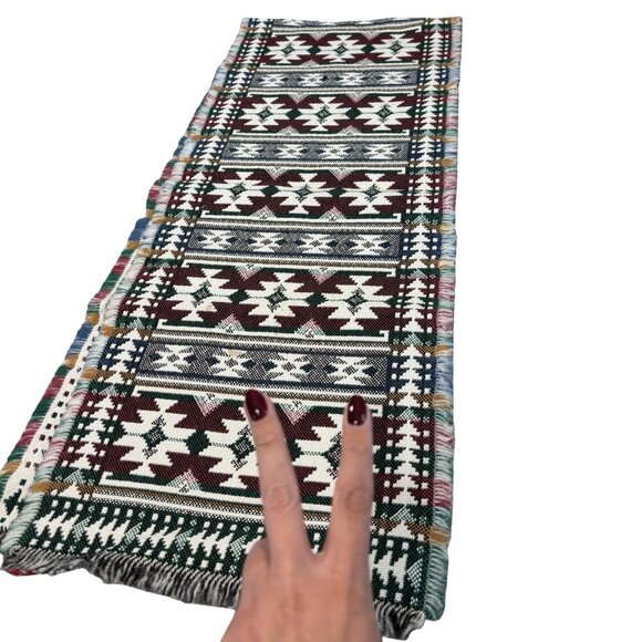 Beautiful Southwest Woven Tapestry Table Runner  67” Excellent Condition - Picture 3 of 7